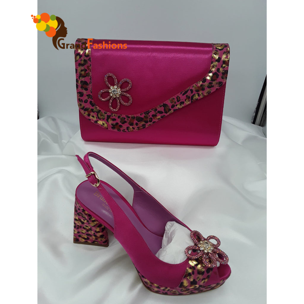 Queen Zaina Women's Italian Shoe & Bag Set