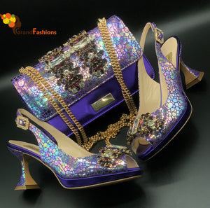 Queen Molina Womens Italian Luxury Shoe & Purse Set.