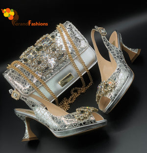 Queen Molina Womens Italian Luxury Shoe & Purse Set.