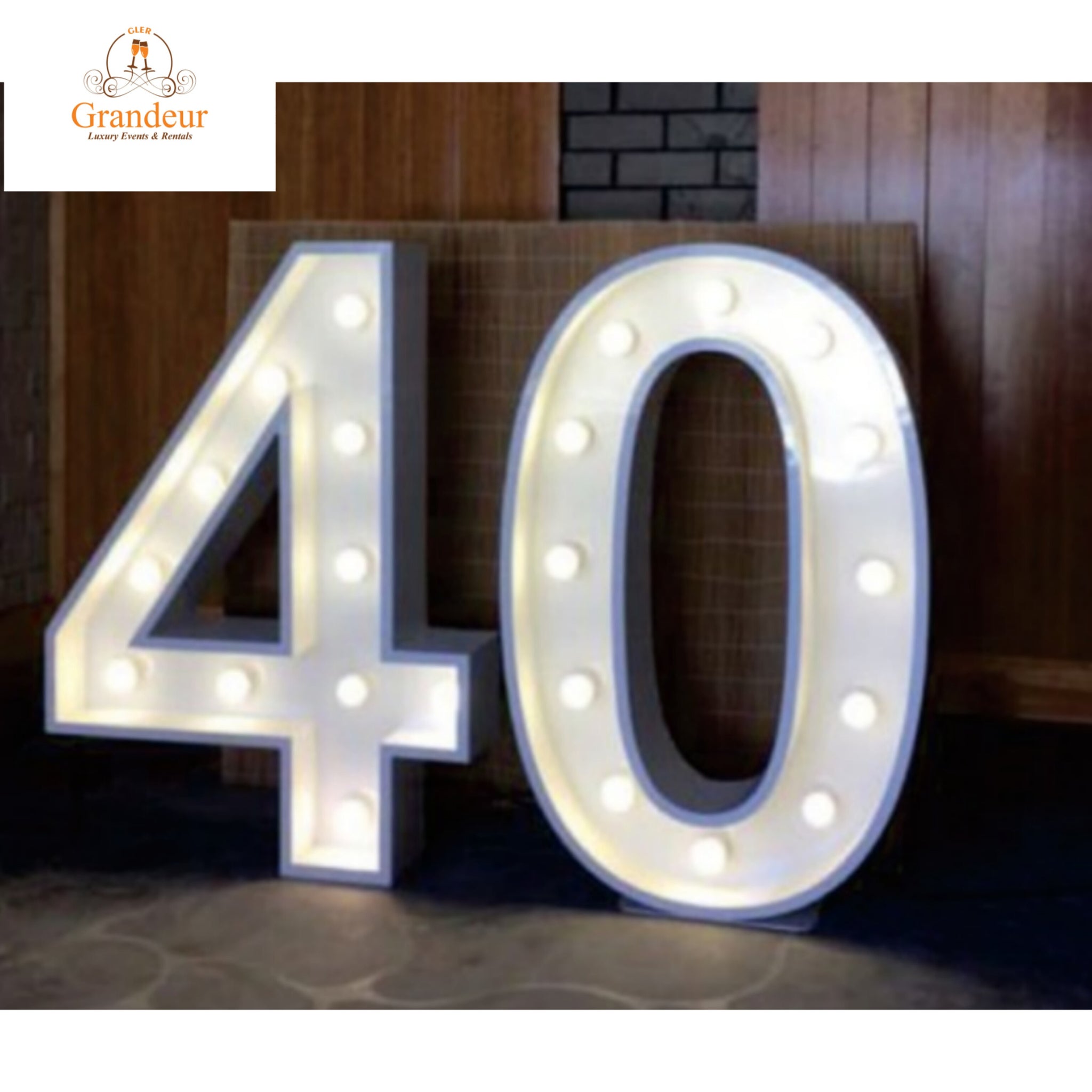 Large Marquee Light Up Number