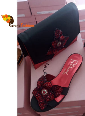 Queen Carly Women's Italian Luxury Slippers & Purse Set