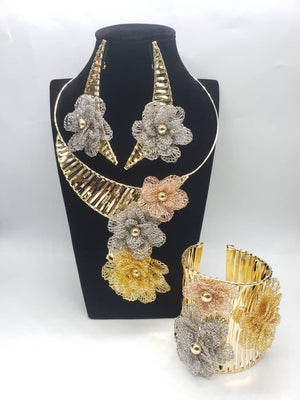 Queen Kelly Brazilian Gold Luxury Necklace Set