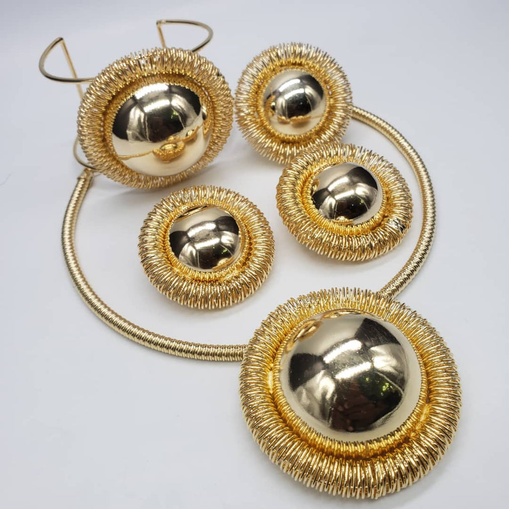 Queen Ciara Brazilian Gold Luxury Necklace Set