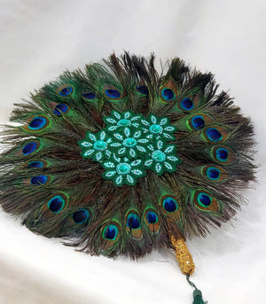 Queen Ronke Handcrafted Hand Fan - Peacock