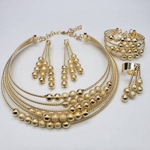 Queen Anelia Brazilian Gold Luxury Necklace Set