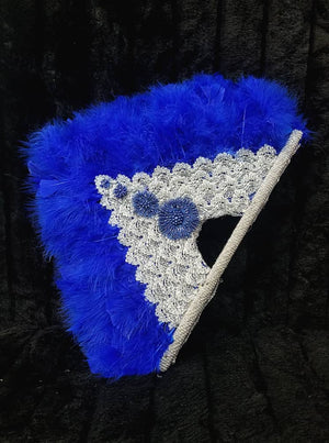 Queen Adebisi Handcrafted Hand Fan- Blue