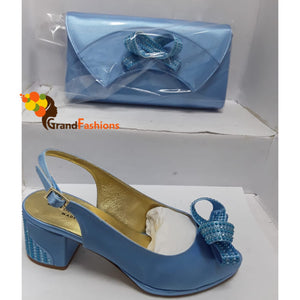 Queen Jocelyn Women's Italian Luxury Shoe and Bag Set with Rhinestone