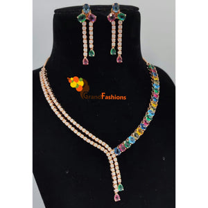 Queen Elisa Premium Luxury Necklace Set with Gemstones