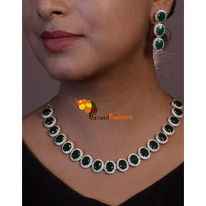 Queen Jasmine Premium Luxury Necklace Set with Gemstones