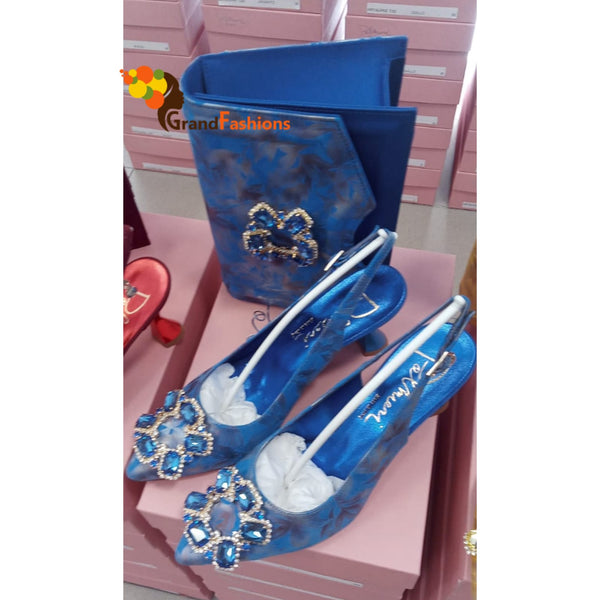 Glamorous Italian Shoes and Bag Set decorated with stones – Milvertons