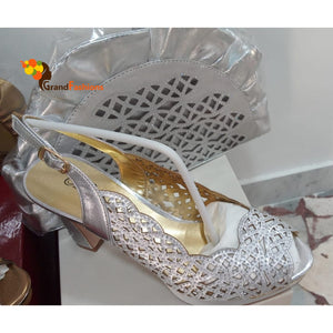 Queen Lolade Women's Perforated Italian Shoe & Bag Set
