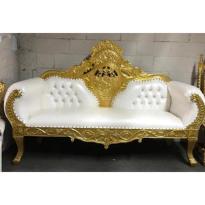 Empress White/Gold Victorian Luxury Chair.