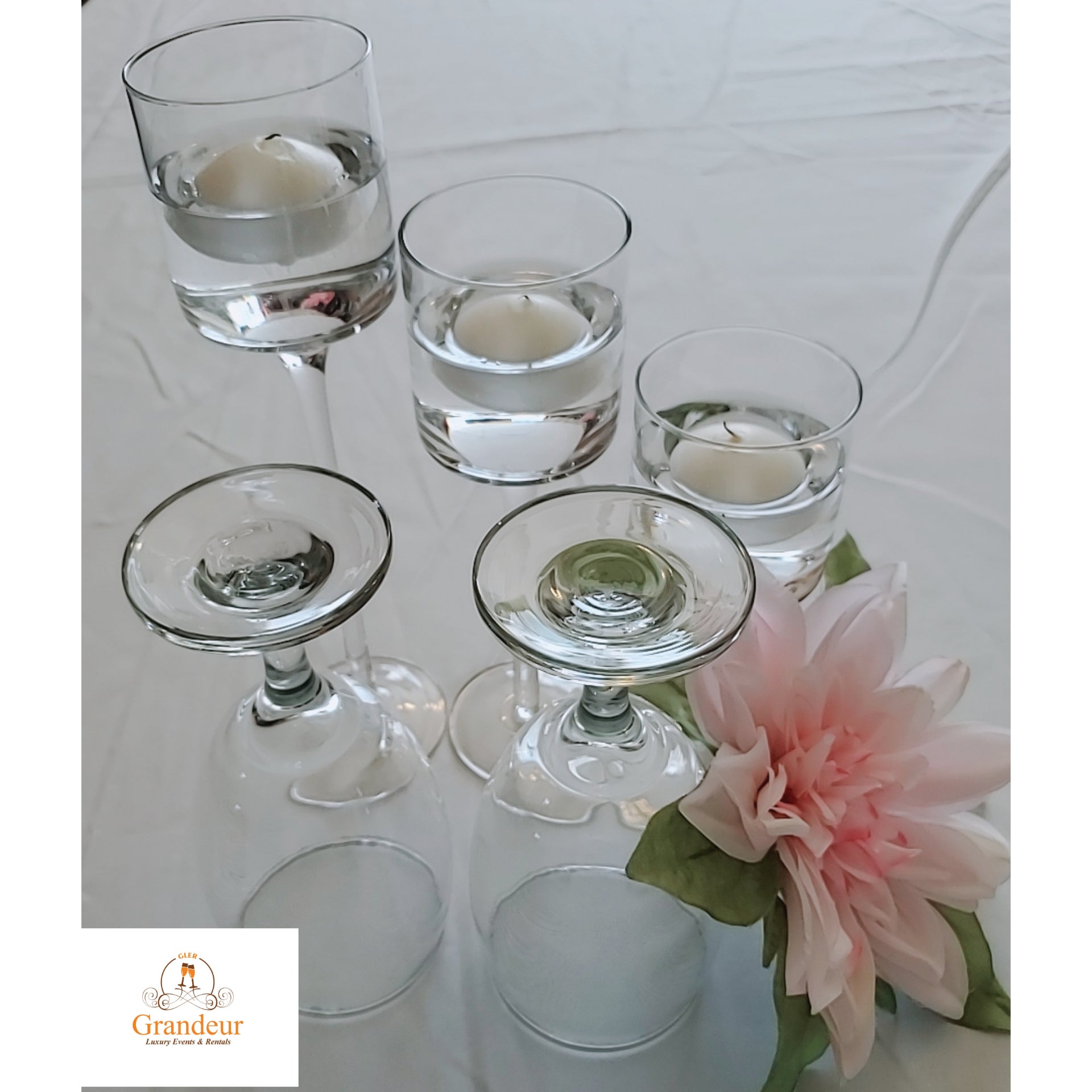 Set of Three Steamed Glass Candle Holder