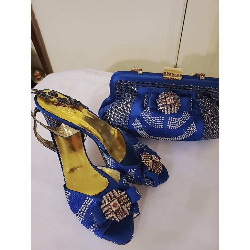 Queen Yetti Womens Italian Rhinstone Shoe & Bag Set