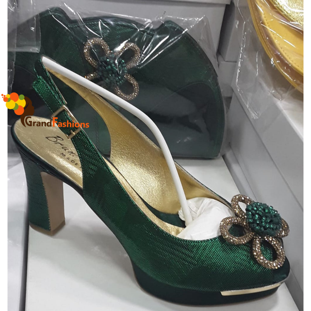 Queen Grace Women's Italian Shoe & Bag Set