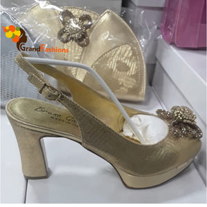 Queen Goldie Women's Italian Shoe & Bag Set