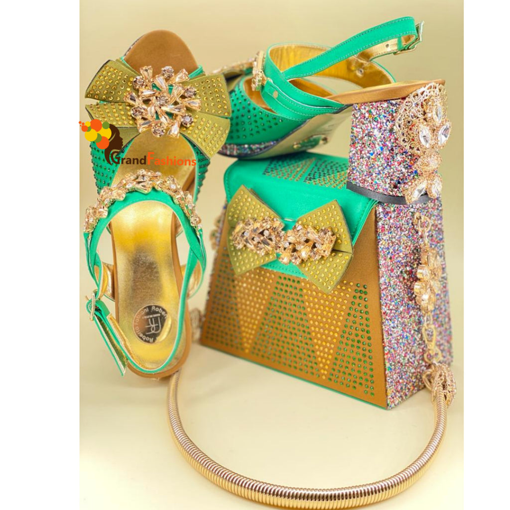 Queen Samira Women's Italian Luxury Customizable Shoe & Bag Set