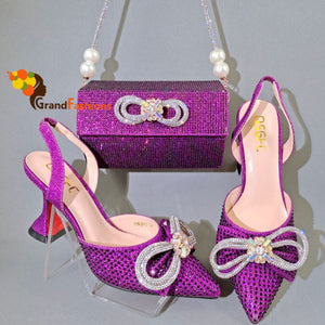 Queen Genevieve Women's Premium Shoe & Purse Set