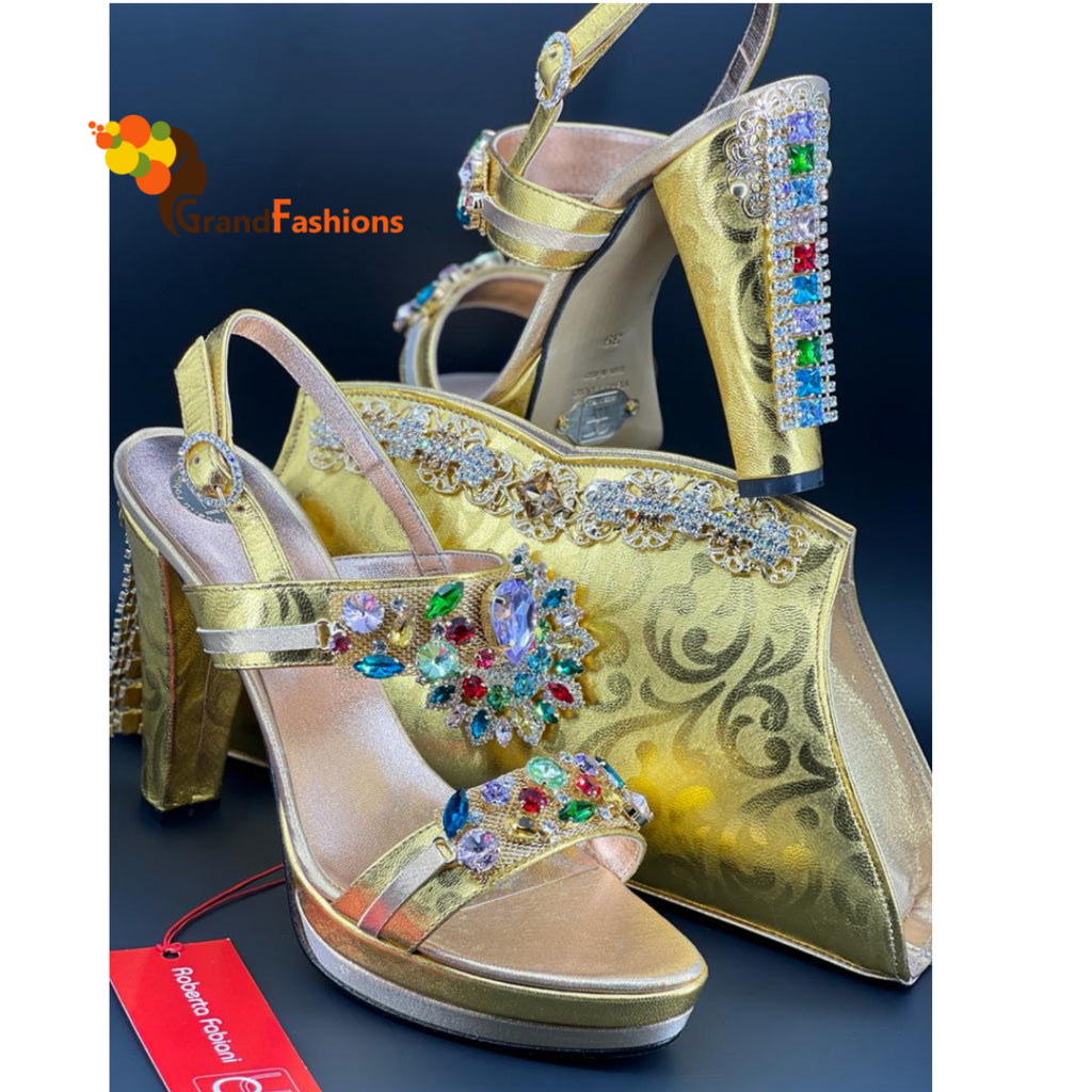 Queen Aretta Italian Luxury Shoe & Purse Set