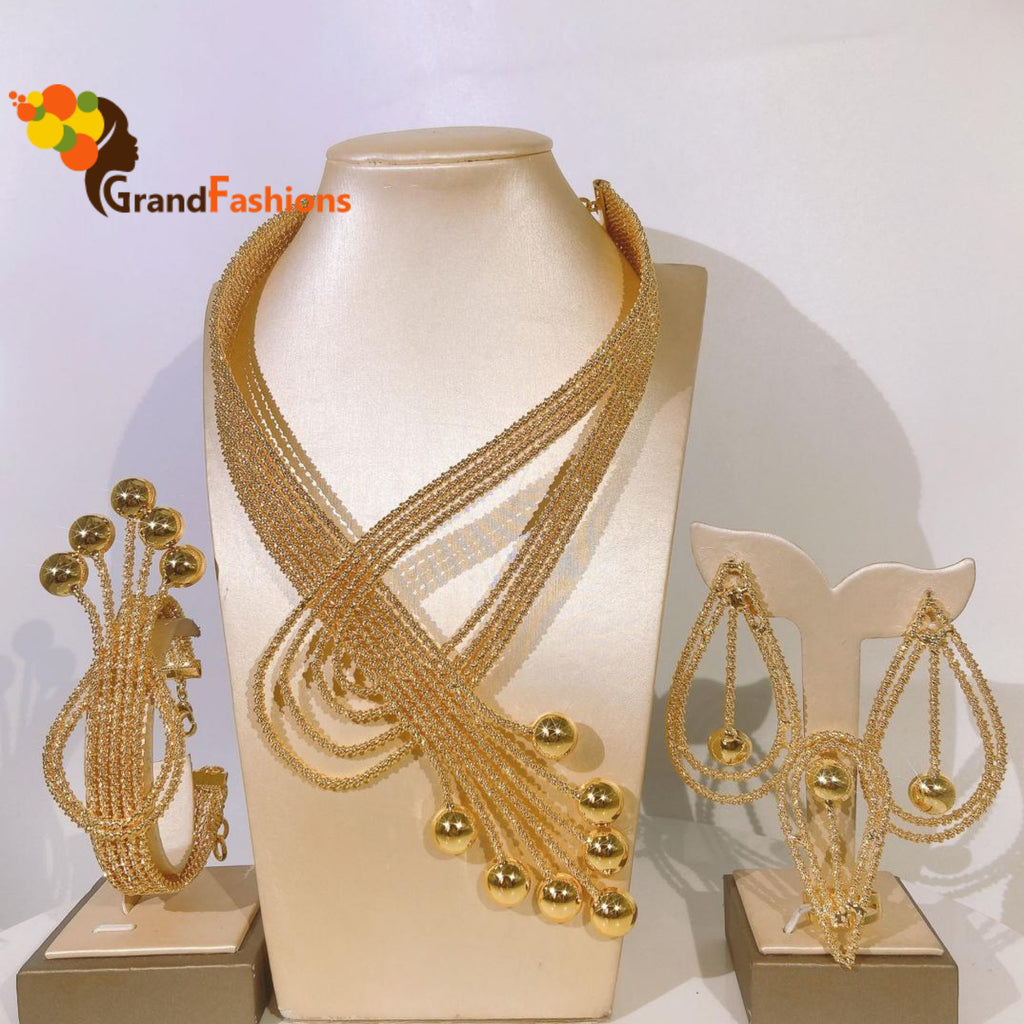 Queen Fathia Women's Premium Gold Jewelry Set