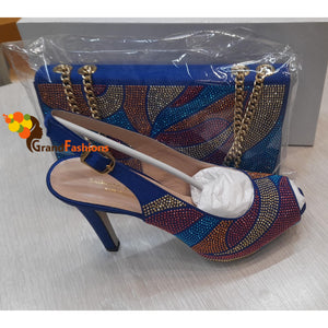 Queen Tori Womens Italian Luxury Shoe with Purse Set.