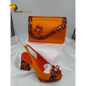 Queen Zaina Women's Italian Shoe & Bag Set