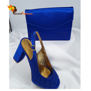 Queen Aamira Women's Rhinestone Shoe & Bag Set