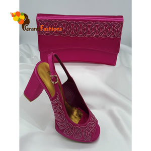 Queen Aaiza Women's Rhinestone Shoe & Bag Set