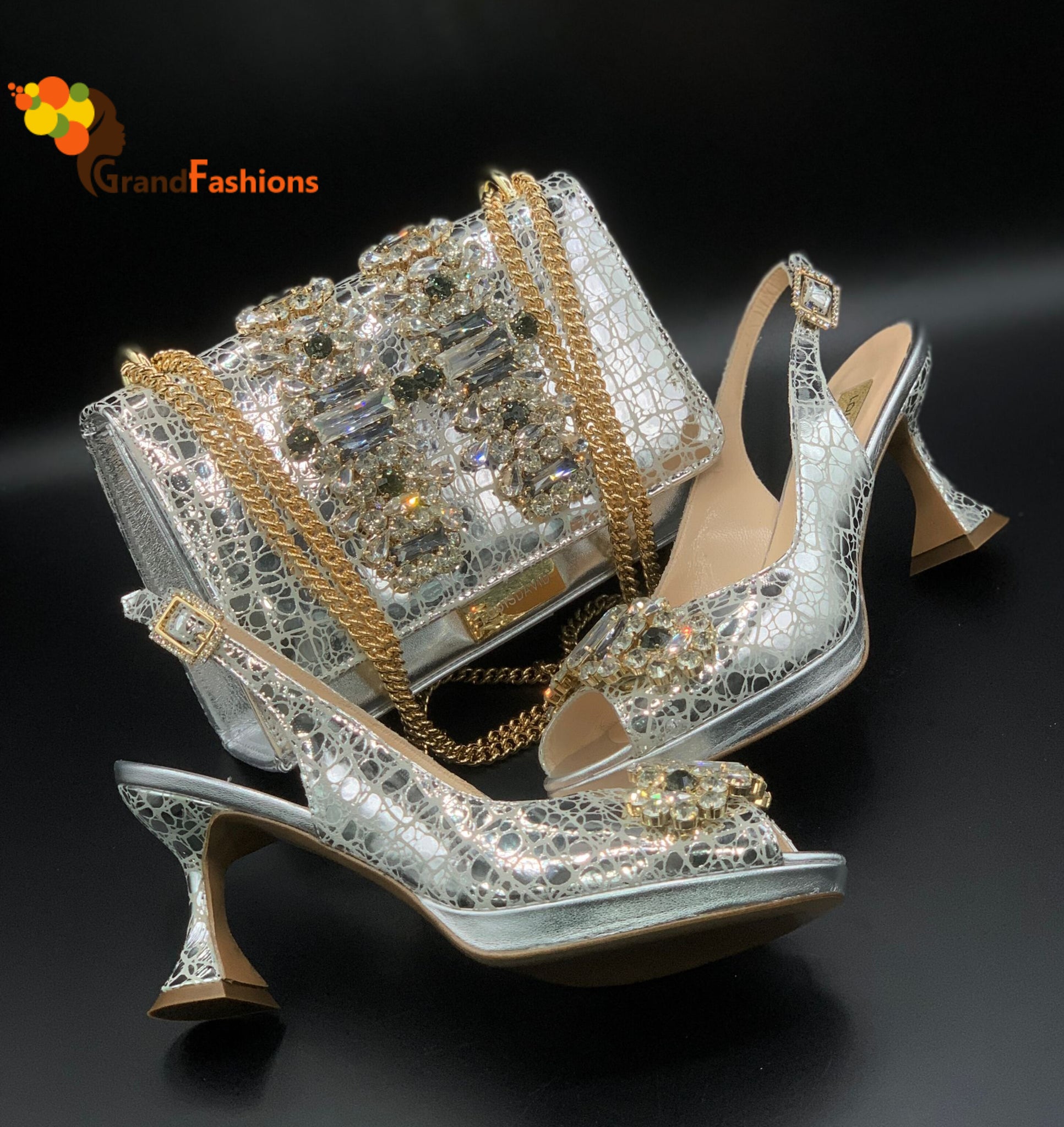 Queen Mona Womens Italian Luxury Shoe & Bag Set.